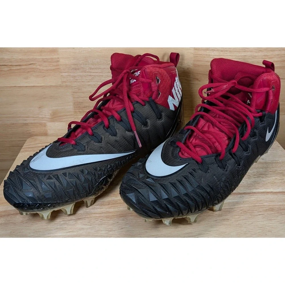 Nike Alpha Menace Elite 2 Football Cleats‎ Black Red Size 14.5 AJ6605-010